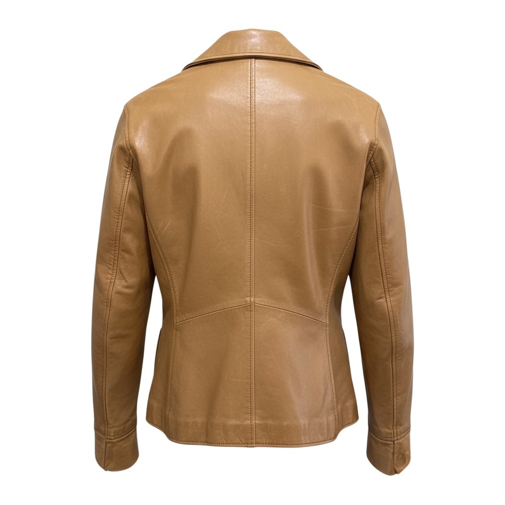 Gap Camel Leather Blazer Jacket Medium Vintage Y2… - image 3